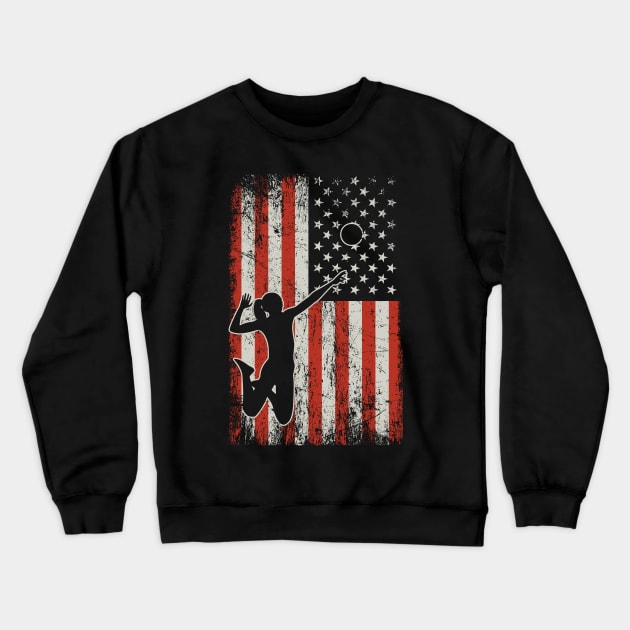 USA FLag Volleyball Player Crewneck Sweatshirt by ryanjaycruz